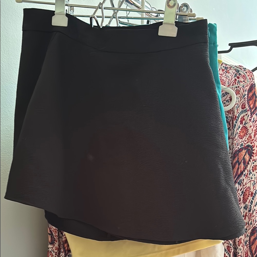Lulu's Black Skater Mini Skirt Asymmetrical Hem